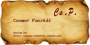 Csomor Paszkál névjegykártya